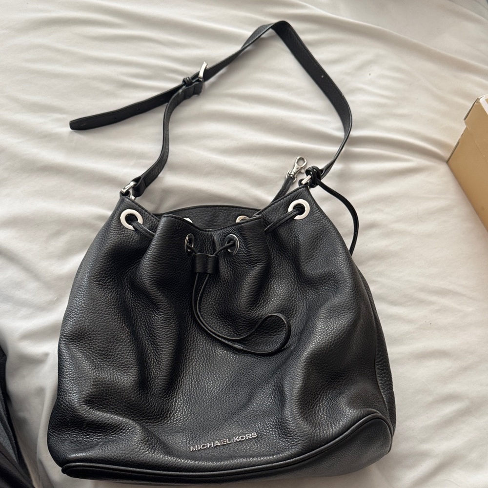 Michael Kors Black Leather Shoulder Bag